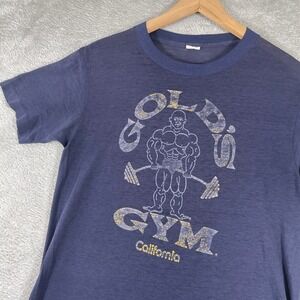 Vintage Gold's Gym California Shirt Mens Large Faded Single Stitch 80s